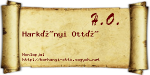 Harkányi Ottó névjegykártya